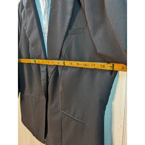 Torrid Blazer Womens Size 00 Black One Button Ruched 3/4 Sleeves Business Office - Picture 4 of 6